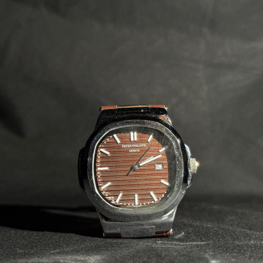 Patek Philippe Nautilus Luxury Watch with Leather Strap with Brown Colour – Automatic Men's Timepiece