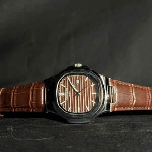 Patek Philippe Nautilus Luxury Watch with Leather Strap with Brown Colour – Automatic Men's Timepiece