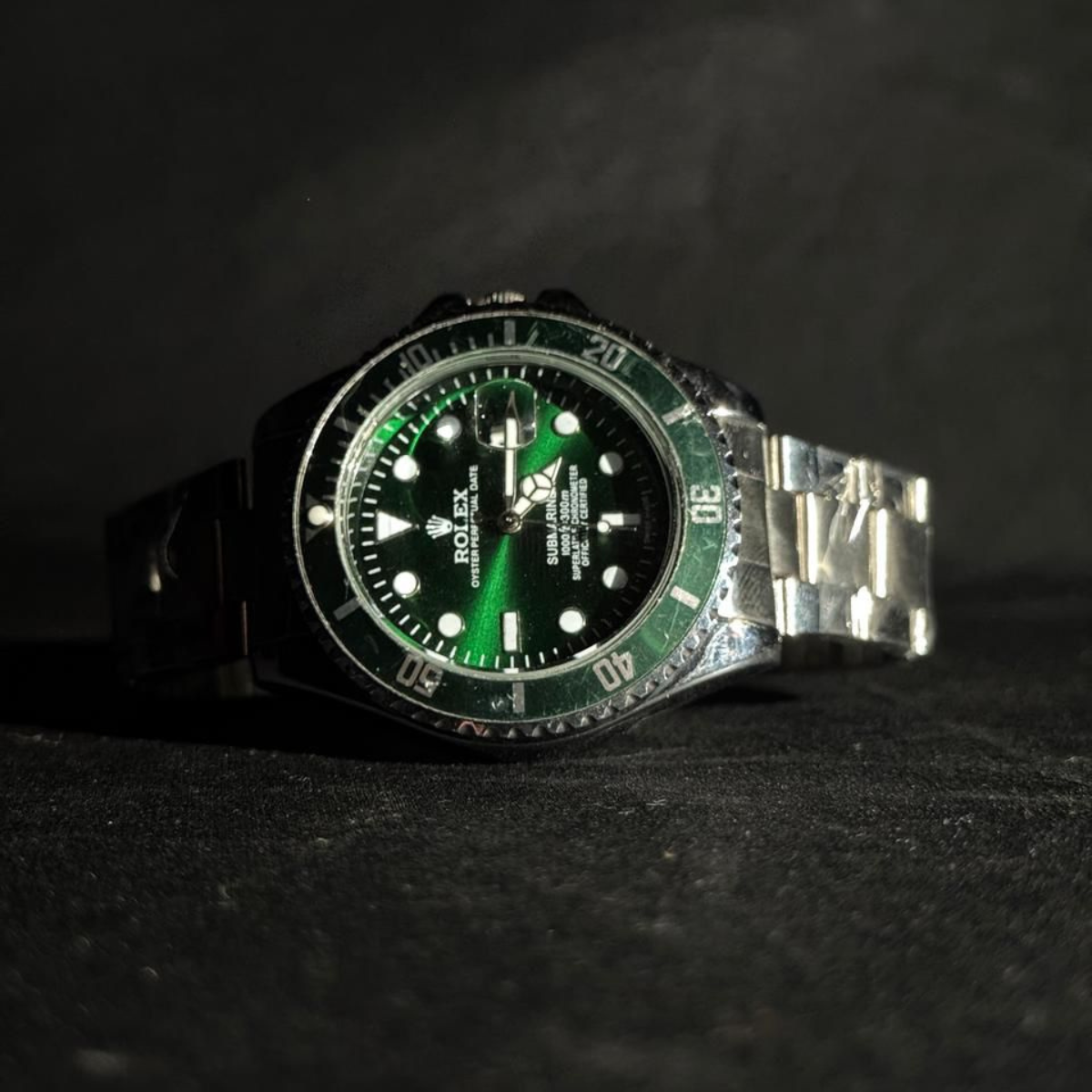 Rolex Submariner Date Men’s Watch – Silver & Green Noblistic Edition | Automatic Swiss Luxury